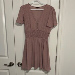As U Wish Pink Polka Dot Mini Dress